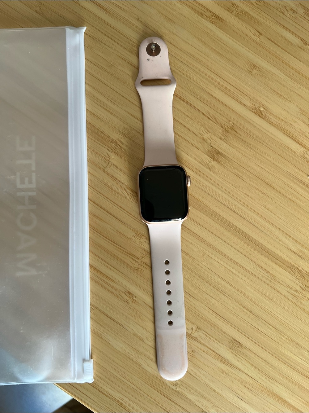 Apple Watch in Pink Sand with Silicone Sport Band